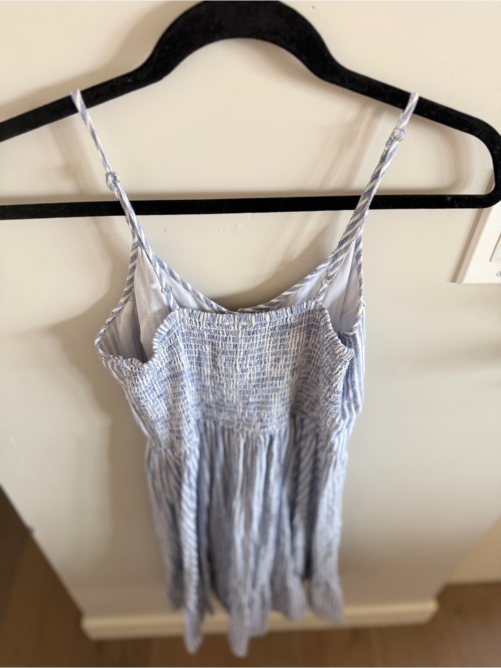 Japna Blue and White Striped Midi Dress with Buttons - Picture 8 of 15